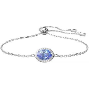 Swarovski Constella armband, ovaal gesneden, blauw, gerhodineerd metaal, medium, kristallen, gerhodineerd, zirkonia, kristallen, Kristallen, gerhodineerd, zirkonia, Kristallen