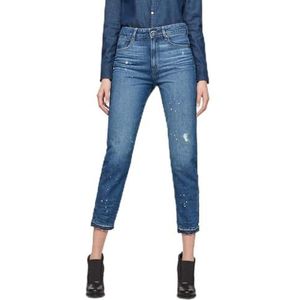 G-STAR RAW Dames Jeans 3301 Ultra High Waist Straight Ripped, Blauw (Medium Aged Destroy 8973-3142)
