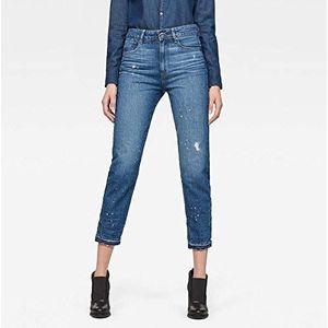 G-STAR RAW Dames Jeans 3301 Ultra High Waist Straight Ripped, Blauw (Medium Aged Destroy 8973-3142)
