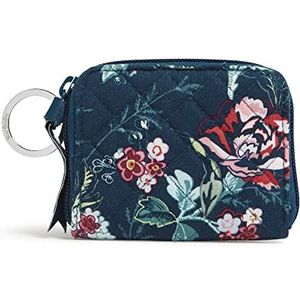 Vera Bradley Kleine portemonnee met ritssluiting van katoen met RFID-bescherming, damesportemonnee