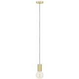 EGLO Hanglamp Pozueta 1, hanglamp voor woonkamer en eetkamer, fitting E27 met kabel, hanglamp van metaal messing, Ø 6,5 cm