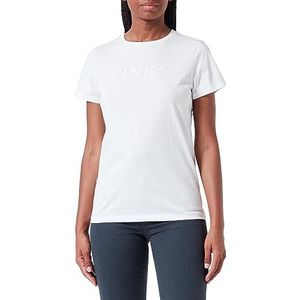 Pinko Marcelle T-shirt Jersey de Cot dames, Zaz_wit/zwart diamant