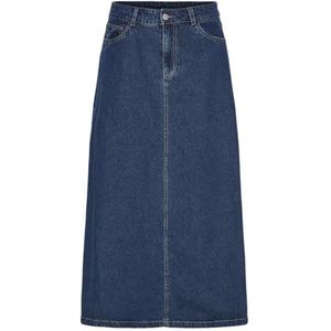 PIECES Pcabbi Mw A-shape Ankle Skirt Noos Pcabbi Mw Noos A-lijn rok voor dames (1 stuk), Medium blauwe denim