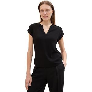 TOM TAILOR 1041690 Basic zomerblouse voor dames (1 stuk), 14482 - Deep Black