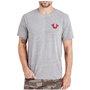 True Religion T-shirt à manches courtes avec logo Bouddha pour homme Gris chiné, Gris mélangé, XXL