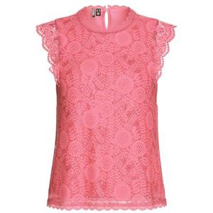 PIECES Pcolline Sl Lace Top Noos, roze, S, Roze