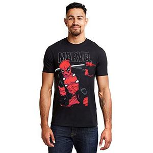 Marvel Deadpool Sword T-shirt voor heren, zwart.