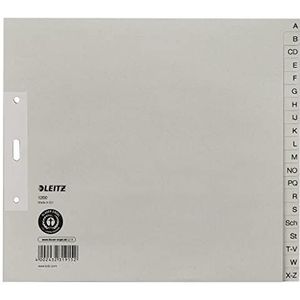 Leitz register, A-Z, halve hoogte, extra groot, 100% gerecycled papier, blauwe engel, grijs, 5 stuks