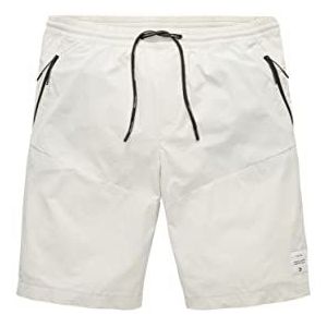 TOM TAILOR Denim 1036278 Tech Relaxed Fit Shorts met stretch heren (1 stuk), 31718 - wit zand