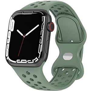 Armband compatibel met Apple Watch Sport siliconen armband voor iWatch SE Series 8 7 6 5 4 3 2 1 groen 42 mm/44 mm/45 mm, Groen, 42mm/44mm/45mm