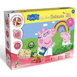 Science4you Eerste wetenschappelijke set met Peppa Pig voor kinderen vanaf 4 jaar – creatieve werkplaats, 26 wetenschappelijke experimenten: zeepbellen, tuinset voor kinderen, educatieve spelletjes