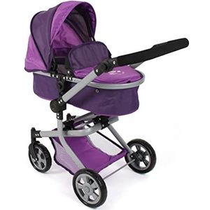 Bayer Chic 2000 - Mika poppenwagen, 2-in-1 combi-kinderwagen, voor kinderen van 4 tot 8 jaar, pruim, paars, 595-25, 73 x 41 x 82 cm