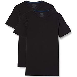 Dim Heren T-shirt V-hals X-Temp Active Thermoregulatie x2, zwart.