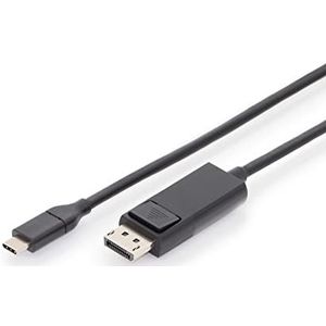 DIGITUS USB 3.2 Gen2 adapterkabel 2m USB C (St) naar DisplayPort (St) 10Gbit/s monitorkabel zwart