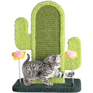 Happy & Polly Krabpaal met cactuspatroon, duurzaam sisalmateriaal voor kittens, elegante krabmat ter verlichting van klauwen en speelse oefeningen, voor kattenliefhebbers