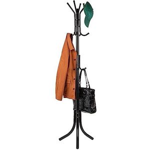 Mind Reader COATRACK11 Metalen kapstok met 11 haken voor jas, handtas, sjaal, paraplu, zwart, 43 EU