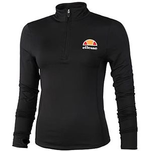 Ellesse Sofira T-shirt voor dames, 1/4 rits, top, zwart.