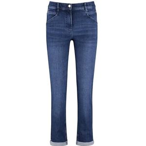 Gerry Weber 322107-66854-865003 Damesjeans, Denim blauw met gebruik