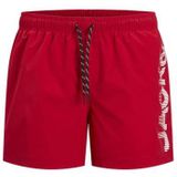 JACK & JONES Jpstmaui Jjswim Splice Logo Akm Sn Jpstmaui Jjswim Splice Logo Akm Sn Heren (1 stuk), Rood - Wit, M