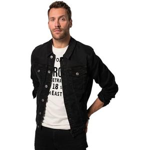 JP 1880 826234 Veste en jean pour homme, grandes tailles, grandes tailles, tailles L-8XL, poches de poitrine, boutonnière, jusqu'à 8 XL, Noir, 8XL