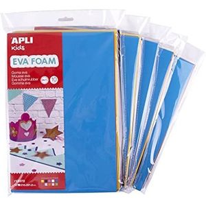 APLI Kids 18963 5 stuks rubberen zakken EVA bont A4-210 x 297 x 2 mm 50 vellen 10 verschillende kleuren