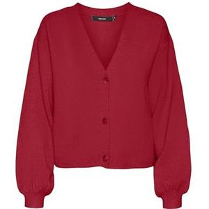 VERO MODA Vmgold Ga Cardigan met V-hals en knoop voor dames, Saus