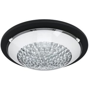 EGLO Acolla 1 Led-plafondlamp, elegante kristallen plafondlamp, woonkamerlamp van metaal en glas, hallamp in zwart en wit, wandlamp warmwit