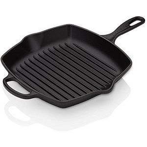 Le Creuset Signature Gietijzeren Grillpan, Vierkant, Zwart, 44,3 x 29,9 x 5,3 cm