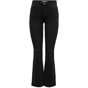 Jacqueline de Yong Jdynewflora Hw Flared Dg30 Dnm Noos Damesjeans, donkergrijs denim