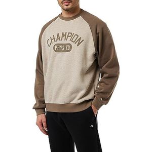 Champion Legacy Champion Athletics Crewneck Polyfleece sweatshirt voor heren, Champignonbruin gemêleerd/chocolade