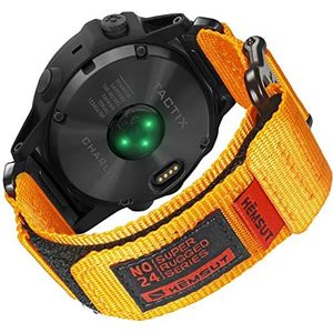 Horlogebandje van stevig nylon, compatibel met Garmin, sportbandje voor Fenix/ Forerunner / Vivoactive / Approach / MARQ / Quatix / D2 Series voor mannen, 26 mm, Large (voor polsomvang 20,8-23,9 cm)