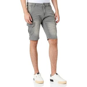 Timezone Stanleytz Slim Jeans Shorts voor heren, Aged Grey Wash 8080
