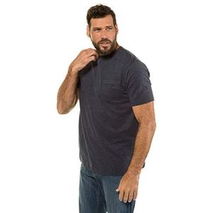 JP 1880 Heren grote maten Menswear L-8XL tot 7XL, T-shirt, borstzak, ronde hals, halve mouw, comfortabele pasvorm, 720052, marineblauw gemêleerd