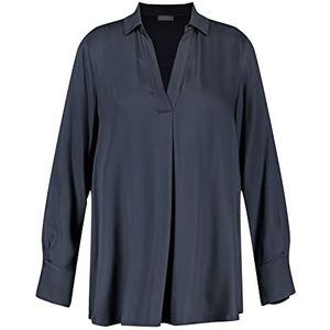Samoon blouses dames navy, 44, Navy Blauw