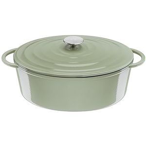 Tefal E25806 LOV stoofpan ovaal 34 cm | opvanggiet | optimale warmte-opslag | geschikt voor alle warmtebronnen | ovenvast tot 250 °C | vaatwasmachinebestendig | lichtgroen