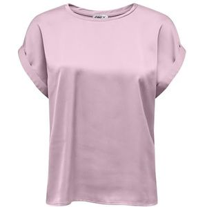 Onllieke S/S Satin Mix Top WVN Noos, Cradle Pink, M