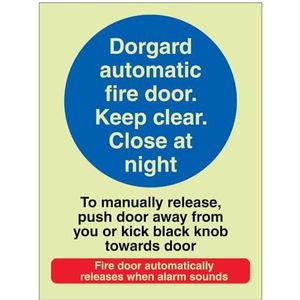 V Safety Dorgard fotoluminescerende branddeur, automatisch, 100 x 150 mm, veiligheidspaneel van aluminium composiet, 3 mm