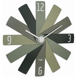 TFA Dostmann Clock in The Box 60.3020.04 analoge wandklok zonder tikken lange levensduur batterij voor slaapkamer keuken kantoor groen