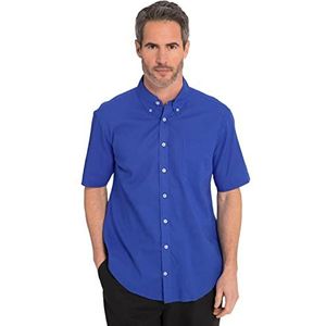 JP 1880 Linnen overhemd, halflange mouwen, button-down-kraag, moderne pasvorm, herenoverhemd, Royal Blauw