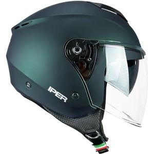 CGM Open Face helm, 126 A IPER MONO petrol satijn, XS (53-54 cm)