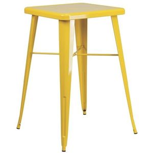 Flash Furniture Vierkante bartafel van metaal, 93,98 x 65,41 x 15,24 cm, geel