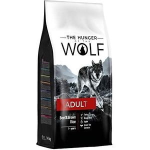 The Hunger of the Wolf Droogvoer voor volwassen honden van alle rassen, delicate formule met rundvlees en volle rijst, 14 kg