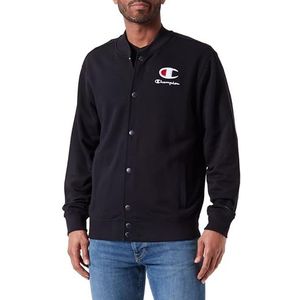 Champion Legacy Icons Plus Heavy Spring Terry Bomber Sweatshirt voor heren, zwart.