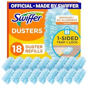 Swiffer Dusters Refill for Cleaning, Made by SWIFFER, Feather & Microfiber Duster Disposable Alternative, for Dusting Furniture, Blinds, Ceiling Fans, Walls, Helps Remove Allergens, Unscented, 18ct​