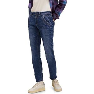 Street One taps toelopende jeans voor dames, Donkerblauw gewassen