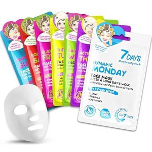 7Days Geschenkset voor gezichtsverzorging met bladmaskers - Set hydraterende, voedende stoffen maskerset met gezichtsmasker voor vrouwen
