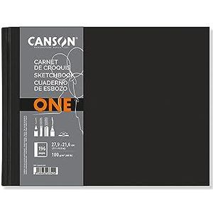 CANSON One Art Book tekenboek, fijnkorrelig, 100 g/m², hardcover, 27,9 x 21,6 cm, wit, 196 vellen
