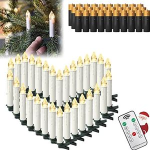 HENGMEI 30 stuks led-kaarsen, inclusief batterijen, vlamloze kaarsen met timerfunctie, flikkerende kerstkaarsen met afstandsbediening, voor bruiloft, kerstdecoratie, verjaardagsfeest,