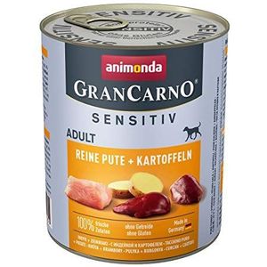 Anionda GranCarno Sensitiv Hondenvoer voor volwassen honden, pure kalkoen + aardappel, 6 x 800 g