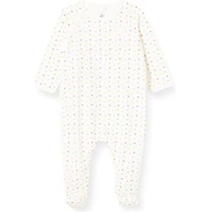 Petit Bateau A024K nachthemd, Marshmallow + Ocre/Multico, 0 maanden baby meisjes, Marshmallow + oker/meerkleurig